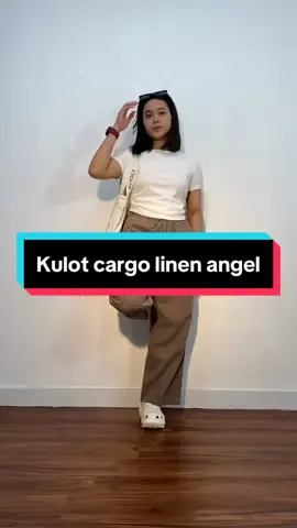 Rekomendasi celana kulot cargo linen angel… #cargopants #celanacewek #kulotcargo #celanakulot 