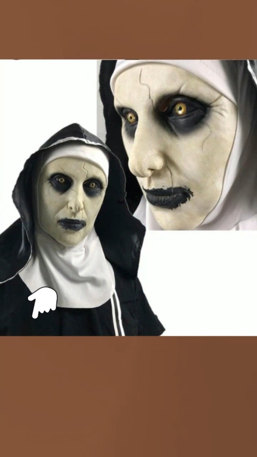 New The Horror Scary Nun Latex Mask w/Headscarf Valak Cosplay for Halloween Costume#trendingtiktok #bestseller #viralvideo #trendingproducts 