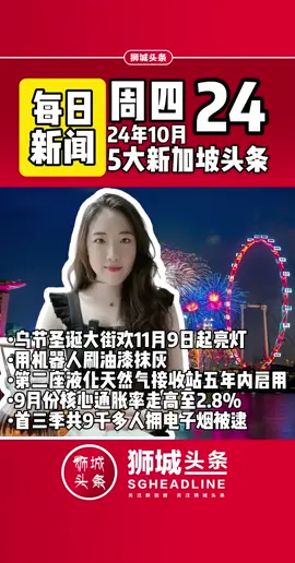​狮城头条：周四10月24日新加坡五大新闻#狮城头条 #新加坡 #sgheadline #新加坡新闻 #新加坡热点