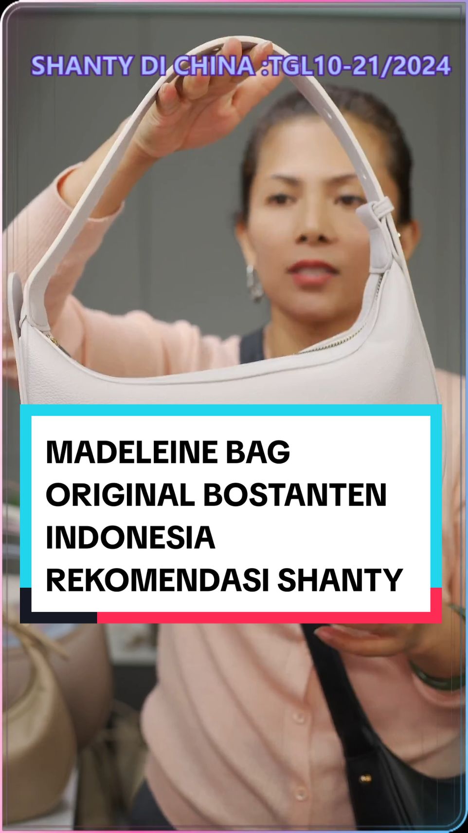 MADELEINE BAG ORIGINAL BOSTANTEN INDONESIA REKOMENDASI SHANTY  - Bahan : kulit PU - Warna : off putih, karamel, hitam, Abu abu, unta gelap - Berat : 0.29 kg - Diameter tas : Ketebalan 7cm x Tinggi  21.5cm x Lebar 28.5cm - Ruang penyimpanan: 1 kantong besar, 1 kantong resleting belakang, 1 saku masukan depan, 1 tinggi tengah tali bahu sekitar 0-11cm (tidak bisa diadjust)  ‼️STOCK TERBATAS‼️ #shantydichinaterbaru #indonesia #shantydichinatibadiindonesia #handbags #LIVEhighlights #TikTokLIVE #LIVE 