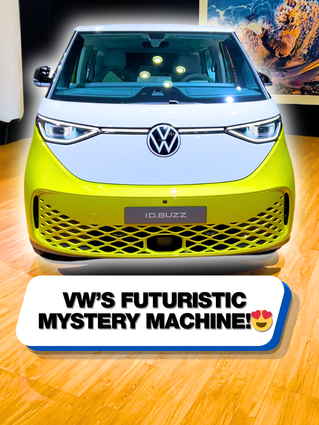 VW just made a futuristic Mystery Machine! 🤣 #vw #minibus #idbuzz #ev #futuretech #cartok #vanlife #van #surf #surfing#mysterymachine #scoobydoo #campervan #carreview #carshow #supercarblondie