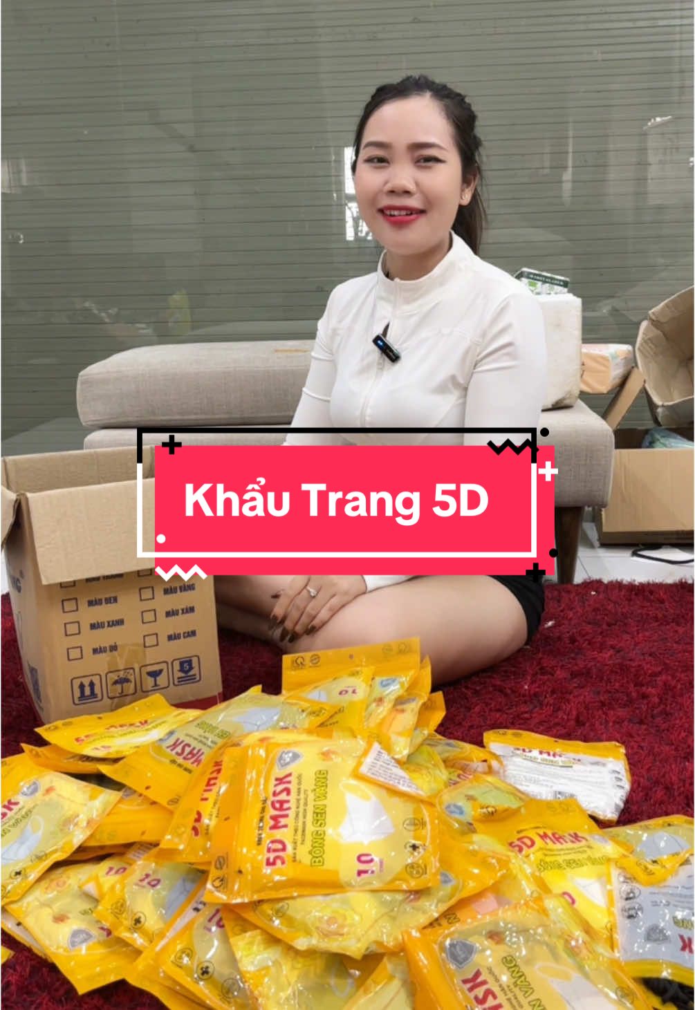 500 chiếc khẩu trang hơn 100 #muatiktokshop #khautrang #khautrangchongnang #khautrang5d #khautrangbongsenvang 