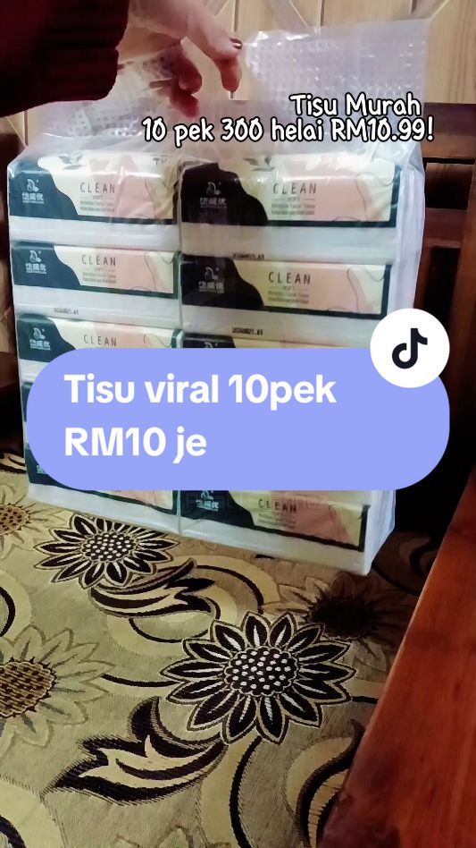 Tisu muka murah 10 pek RM10 je, boleh borong untuk goodies, nak buat pakai sendiri.  #tisu #tisumurah #tisuviral #tisumuka 