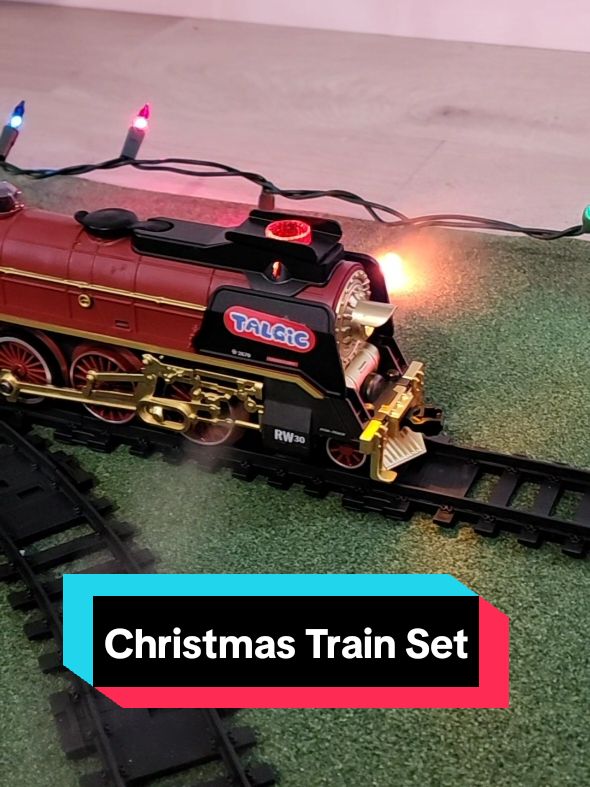 Christmas Train Set With Steam Lights Rechargeable Battery Remote Control Lots Of Track #live #christmas #rc #toys #giftideas #xmas #decorate #holiday #deal 