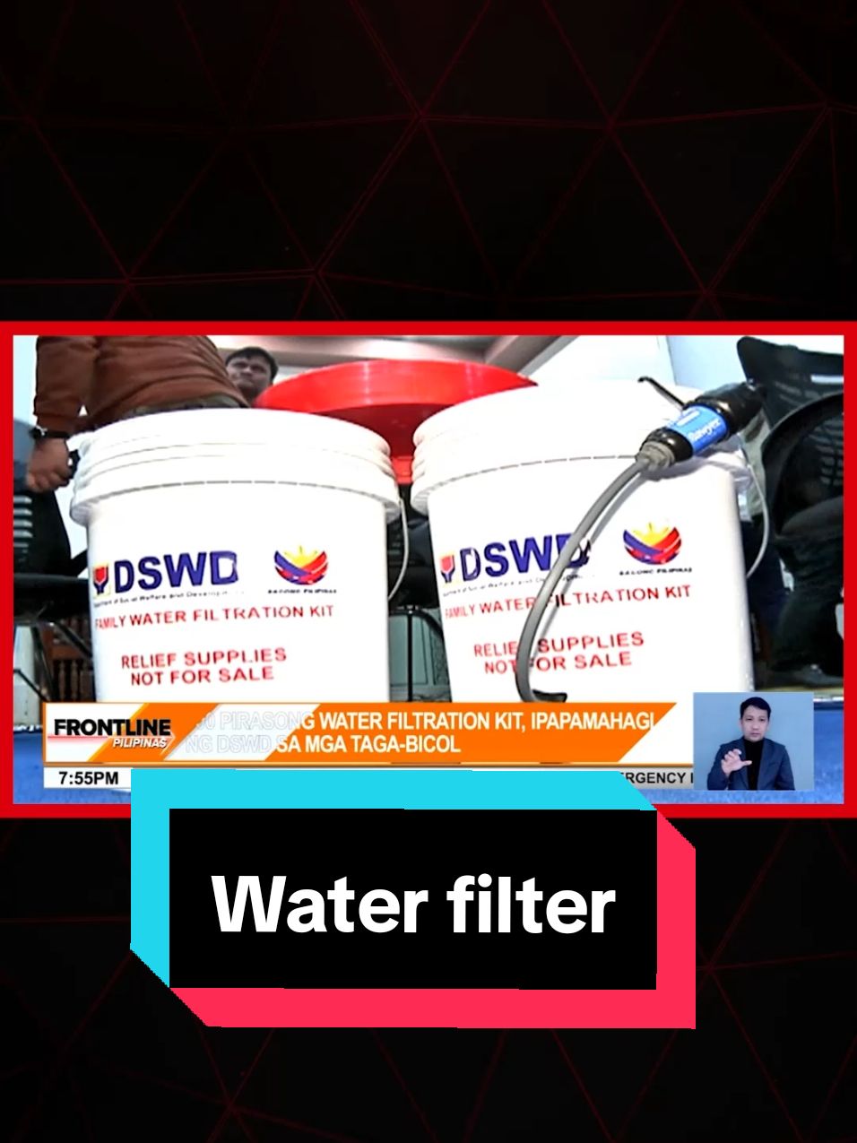 Nakahanda na ang mga ayudang ibibigay ng #DSWD sa mga nasalanta ng Bagyong #KristinePH. Kabilang dito ang mga water filter na makakatulong sa pagsasala ng tubig sa panahon. #News5 #FrontlinePilipinas #NewsPH #BreakingNewsPH 