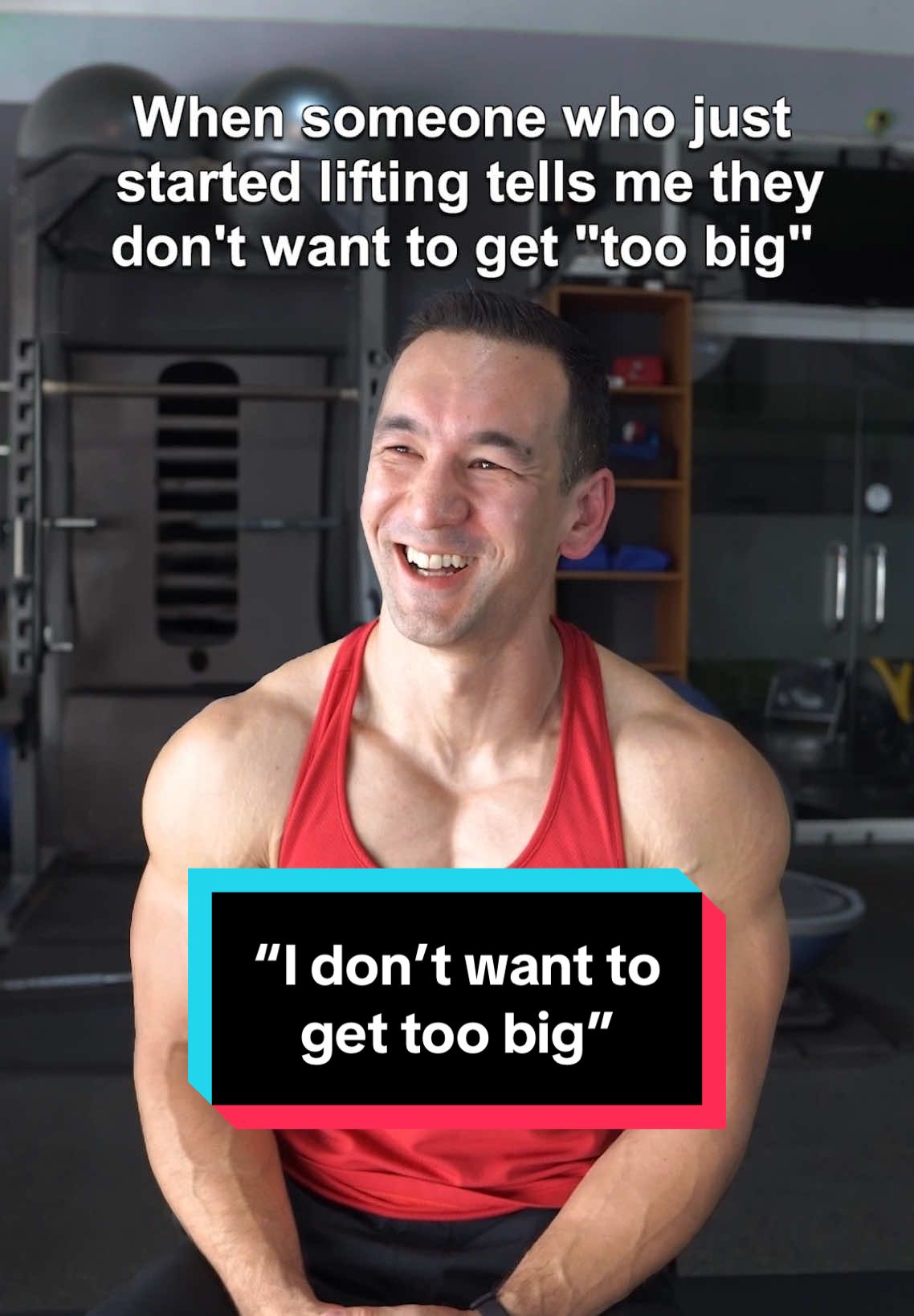 Physique preferences are of course a thing and not everyone trains to look like a bodybuilder. I can even say for myself that it’s not my desire to just be as big as possible (it was when I was younger, but not anymore), and I genuinely do prefer a more middle ground “aesthetic” look. But it is pretty funny when people have this concern right out of the gate as soon as they start lifting.  It reminds me of that scene in Austin Powers where the police officer is standing 100 feet away from a steamroller that’s driving toward him at a snail pace, and he just stands there in one spot screaming “NOOOOO!!!” until it eventually runs him over. That’s kinda how this works. Muscle growth is such a slow and gradual process that there’s no realistic scenario where you’ll “accidentally” get “too muscular” as a result of lifting. A lot of women especially need to hear this as they’re more often the ones who would typically be most worried about this. This fear is much less common than it used to be as female lifting culture has skyrocketed in recent years, but it’s still worth mentioning. Even if it doesn’t cause someone to shy away from the gym completely, it might still cause them to hold back in terms of their overall training effort (possibly even unconsciously) which will only be detrimental to their results. It’s certainly possible that you might eventually get to a point where you’d prefer not to gain additional muscle size, but if that’s going to happen it’ll usually take years and you’ll see it coming from a mile away. Also remember that if you’re starting out a bit more on the overweight side, as you recomposition and drop fat/gain muscle your overall body size will decrease and you’ll appear less “bulky”, not more. #Fitness #gym #workout #bodybuilding