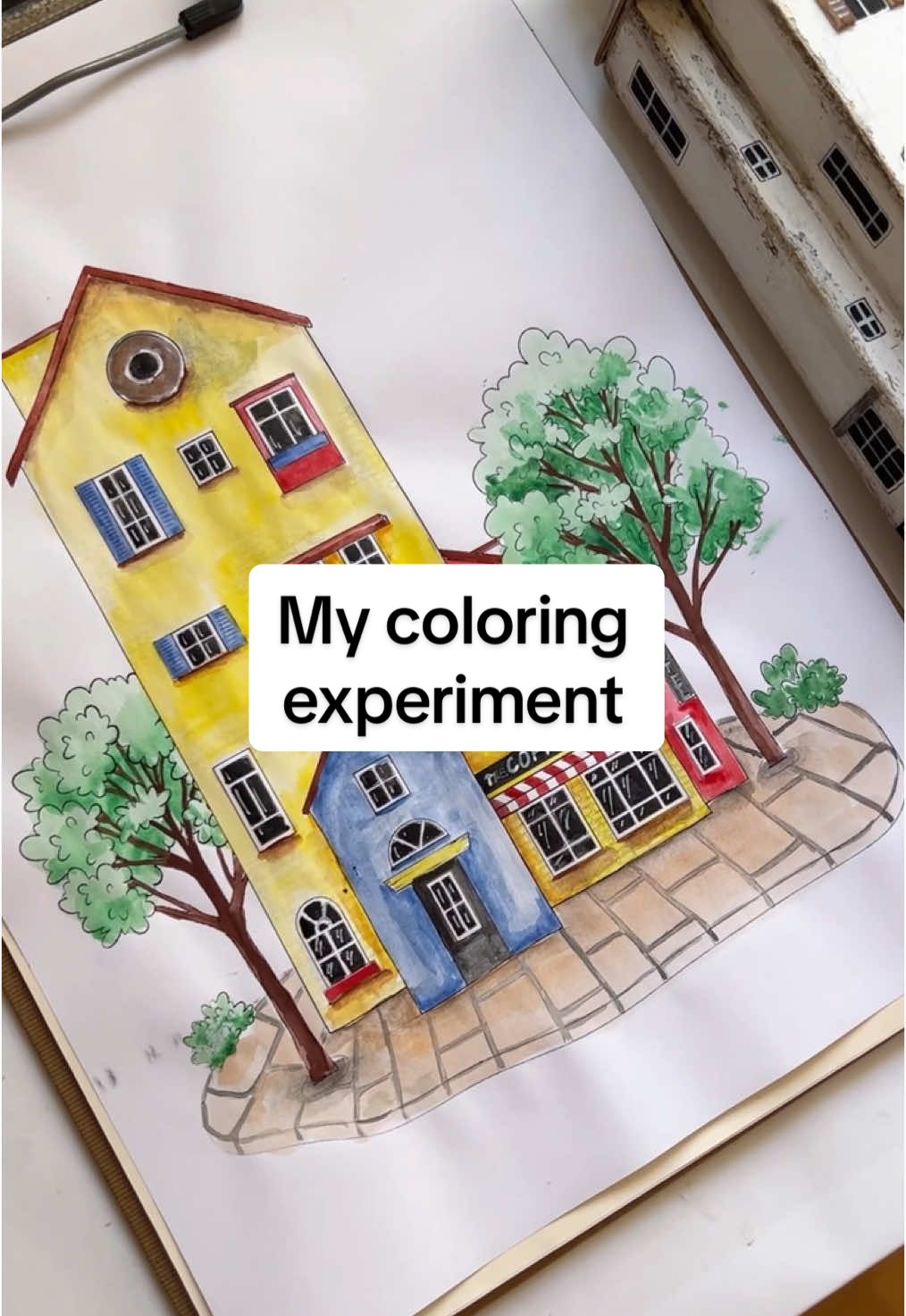 My coloring experiment) I drew a sketch and decided to color it! But I only had office paper and children's watercolor))) Anyway it was a good experience) Because when I paint my thoughts calm down! #asmrcoloring #coloring #watercolor #colorwithme #satisfyingvideo #relaxingcoloring 