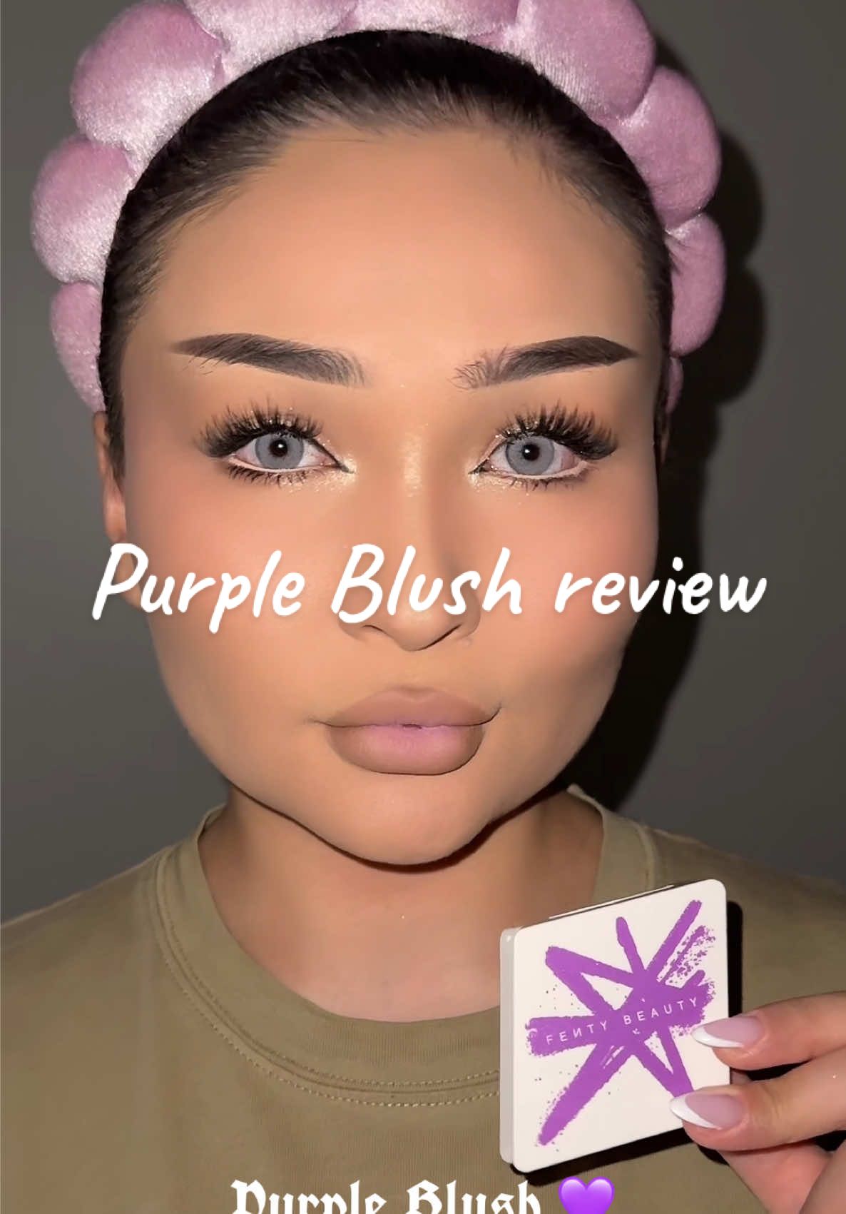 Purple blush review 💜 @Fenty Beauty  #blush #purpleblush #blushreview #makeupreview #fentybeauty #makeuptest #makeuptesting 