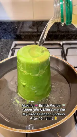 🇬🇧 UK Part 12: Protein Pea & Mint Soup 🍵 #fyp #foryou #british #britishfood #uk #soup #husband #wife #bluecollar #cookingkate #peasoup #viral 