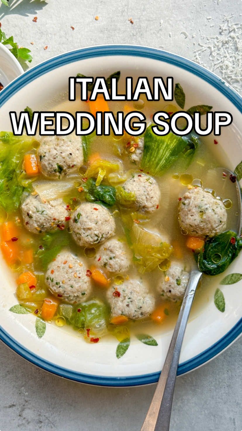 Italian Wedding Soup (Minestra Maritata)… super easy, healthy and so comforting. I made turkey meatballs for a much lighter and easier version of the classic Italian dish, but the idea is the same - to “marry” the meat and greens in a delicious broth. Turkey is by far my meat of choice here. It gets super tender and doesn’t leave you with a cloudy broth. I also love using escarole, but you can sub spinach, kale, chard, chicory or any leafy green. To save a lot of time in the kitchen, I grabbed some @Kettle & Fire Organic Chicken Broth. It’s delicious, made with organic and free-range chicken bones, all natural ingredients, no sugars, no starches, no junky fillers. You can definitely finish the soup with some pasta for a heartier dish, or keep things Paleo and Whole30 as shown here (minus the grated parm at the end) #kfpartner . Find the full recipe on my blog www.cookprimalgourmet.com by clicking the link in my bio  #recipes #FoodTok #asmr #soup #primalgourmet #healthyrecipes 