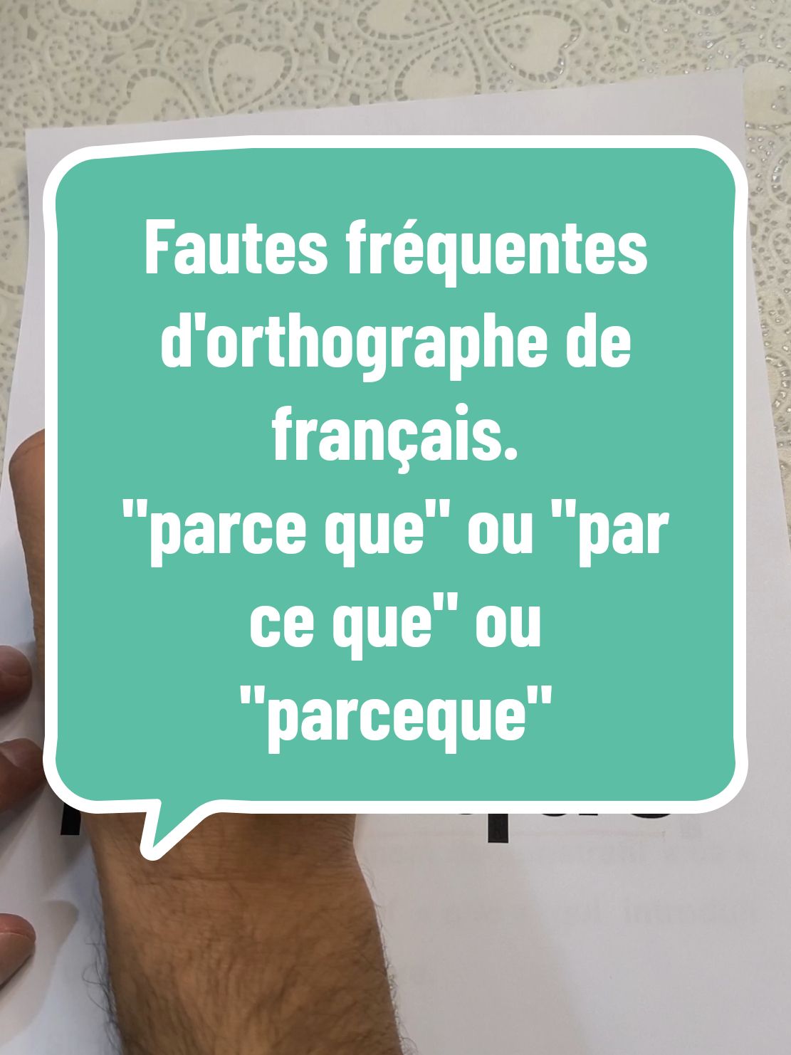 Fautes fréquentes d'orthographe de français. 