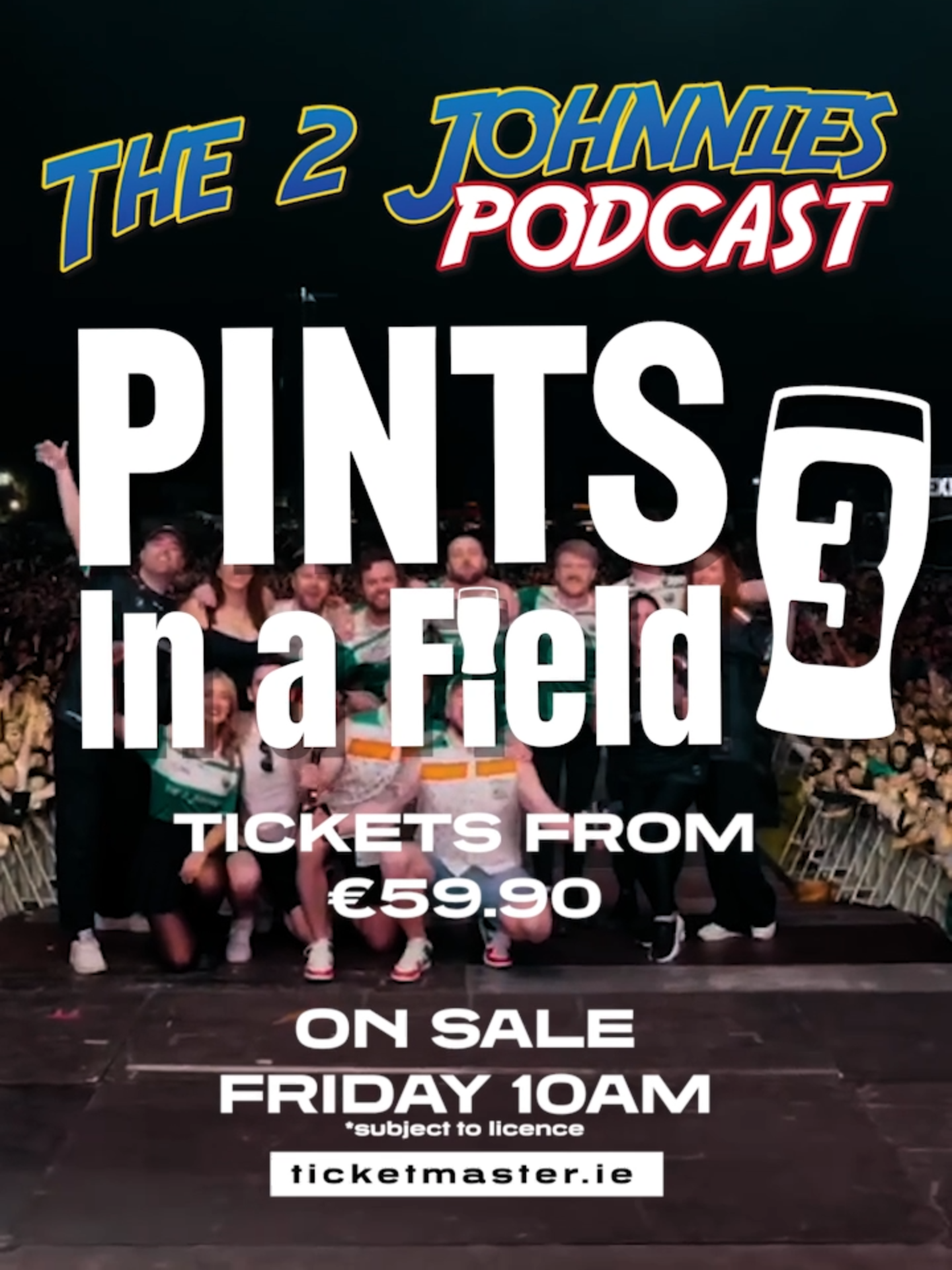 Tickets from €59.90 on sale tomorrow 10am Friday October 25th on ticketmaster.ie Pints In A Field 3 returns to St Anne's Park Dublin Saturday June 7th 2025. The 2 Johnnies and The Junior B All Stars with special guests: Vengaboys Basshunter Jimmy Buckley SupercéilIí The Timahoe Male Choir Noel Furlong And more Under 16s accompanied Subject to licence #livemusic #LiveShow #irishmusic #irishfestival #festival #musicfestival #irishtiktok #ireland  #stannesparkdublin