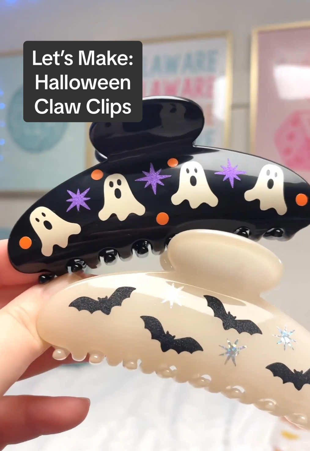 Claw clips but make it #spooky 👻 #Cricut 