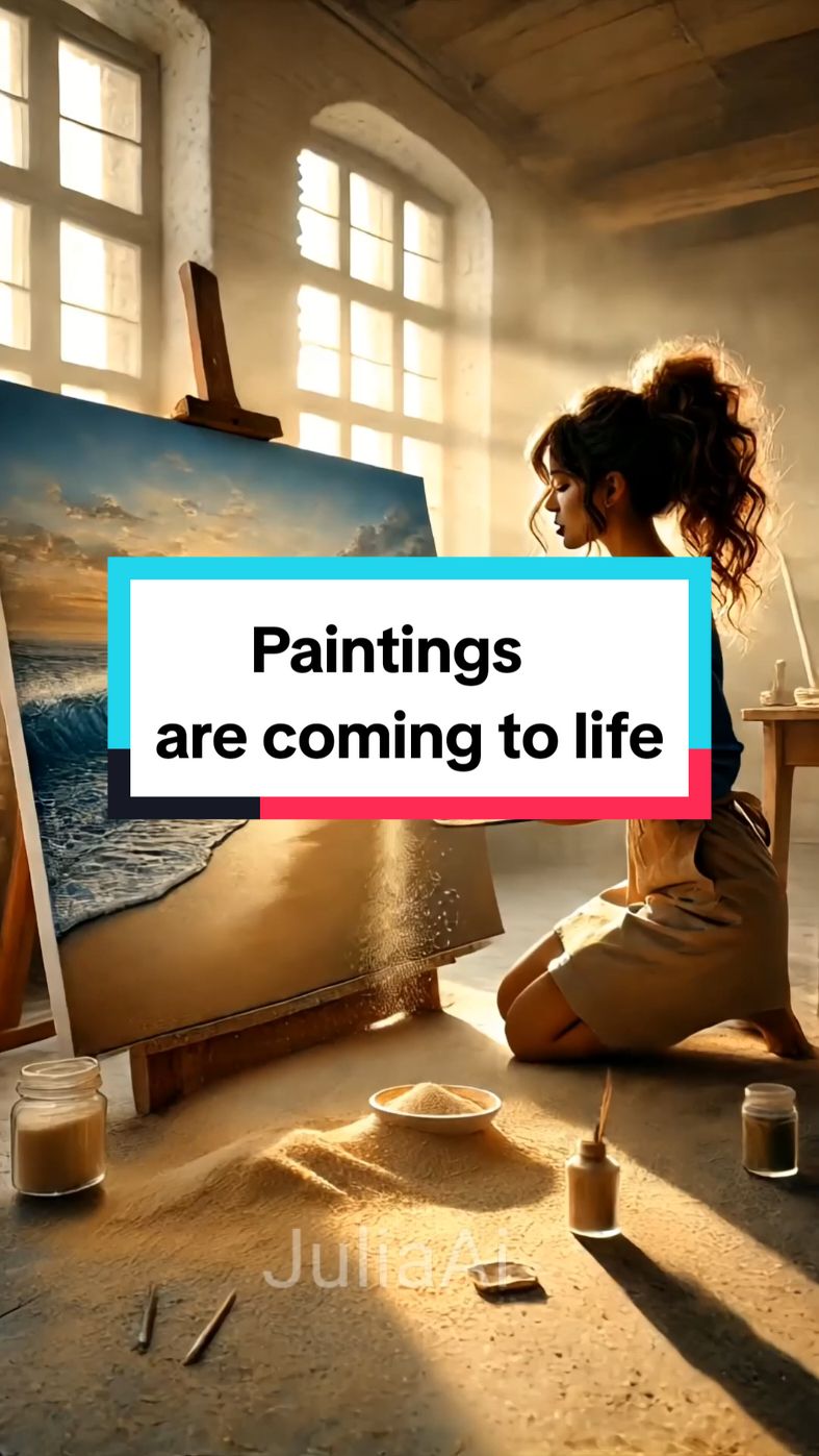 Paintings are coming to life, and artists are thrilled! 🎨✨ Characters stepping out of the canvas, waves crashing onto the floor, and the scent of flowers filling the room! 🌊🌸 When art becomes reality, it’s pure magic! Want to see how it happens? Watch till the end 😍 #LivingArt #ArtMagic #CreativeWonder #ArtComesToLife #ai #aiart #aigenerated #digitalart