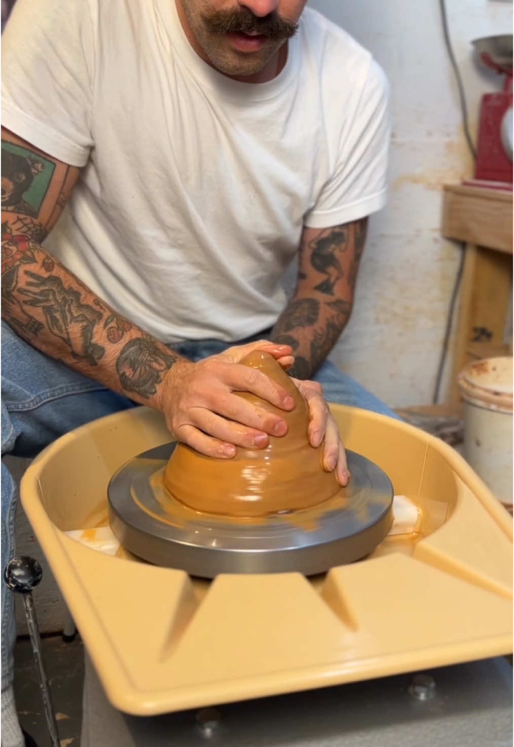 7 lbs of clay today #pottery #asmr 