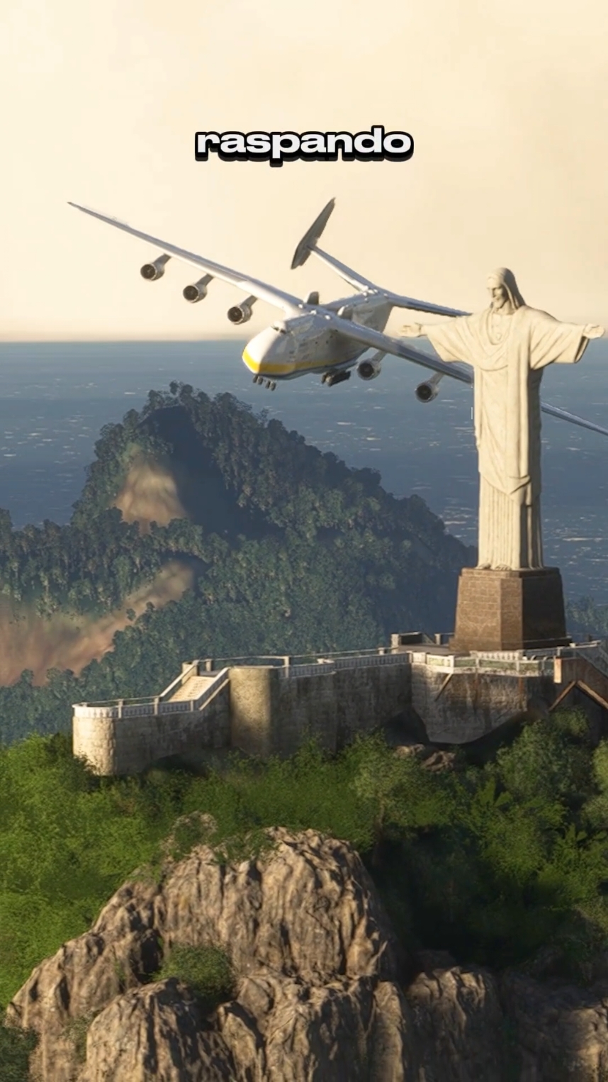 O maior avião do mundo passa perto do Cristo Redentor - Flight Simulator! #avião #jogos #gameplay 