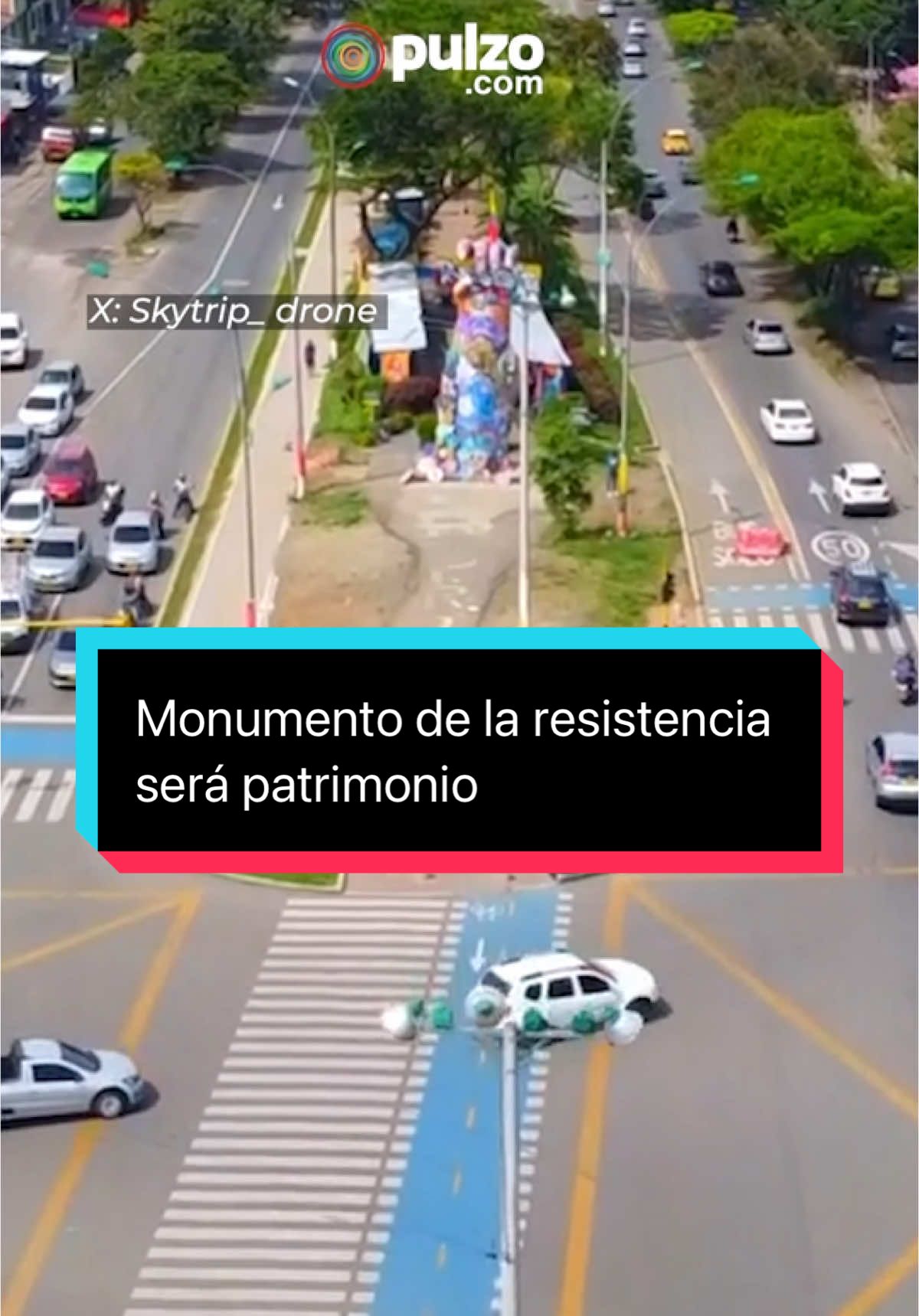 🇨🇴😧La noticia la dio a conocer el ministro de Culturas, Artes y Saberes, Juan David Correa, desde el monumento. Se espera que el próximo domingo se entregue el expediente para iniciar el trámite patrimonial. #cali #monumentoresistencia #patrimonionacional #fyp 