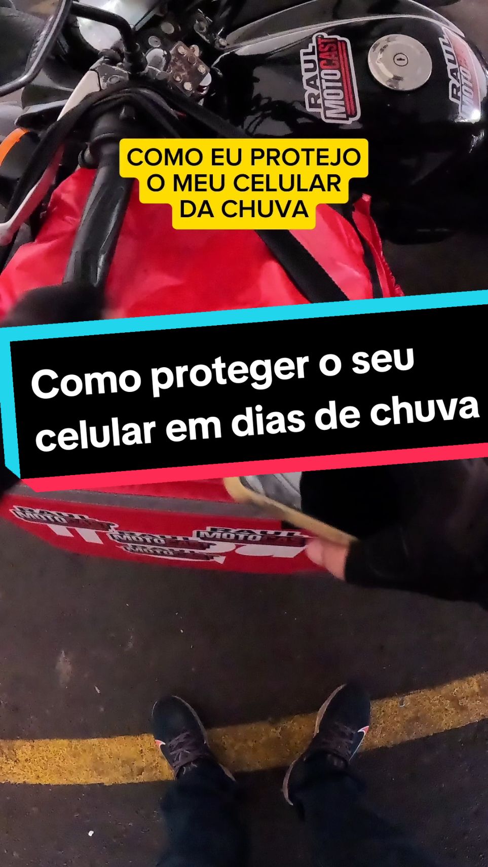 Como eu protejo o meu celular em dias de chuva #motoboy #ifood #delivery #ubermoto 