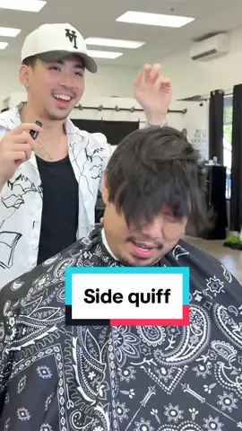 What do you think ? Is he ready 😤 Side quiff with mid skin fade for new relationships. If you have same problem like him and want to fix try out this hairstyle. #hawaiibarber #hawaii #honolulubarber #barber #hairtransformation #midskinfade #quiffhairstyle 