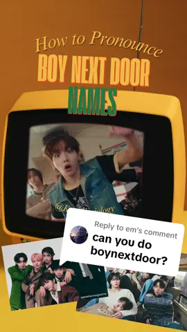 Replying to @em How to Pronounce #boynextdoor names by a native Korean speaker #sungho #riwoo #jaehyun #taesan #leehan #woonhak #보이넥스트도어 #kpoppronunciation #kpopfyp 