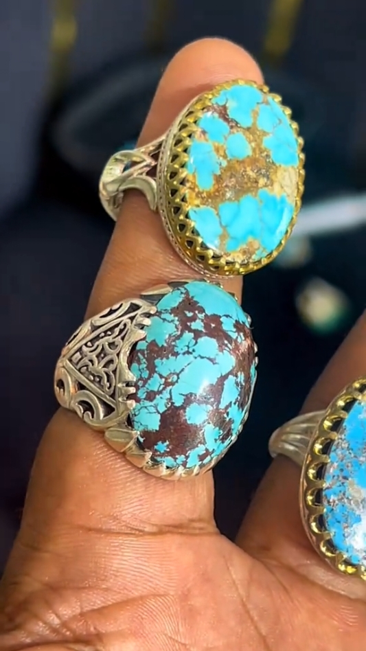 #pourtoi#bague en argent #pierre turquoise #fayrouz