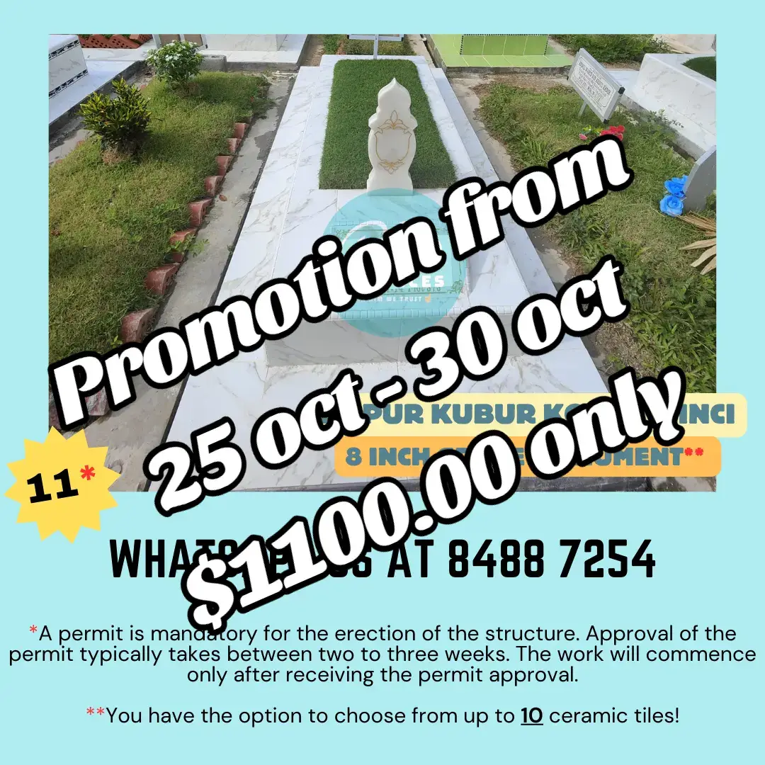 We are having promotions from 25 October - 30 October 2024.  - 8 inches white carrara  - Nisan marble  - Carpet grass 