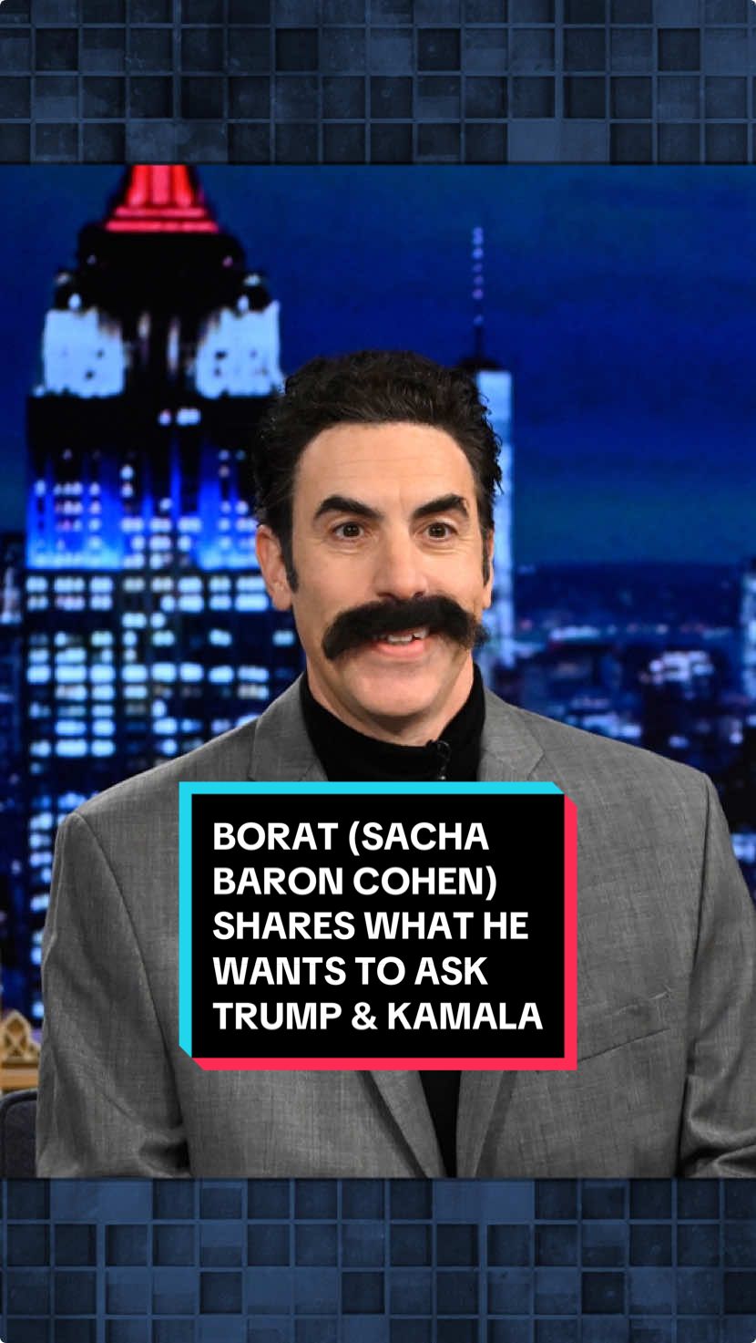 Borat (Sacha Baron Cohen) shares what he wants to ask Donald Trump and Kamala Harris 😂 #FallonTonight #TonightShow #SachaBaronCohen #Borat #DonaldTrump #KamalaHarris #JimmyFallon 