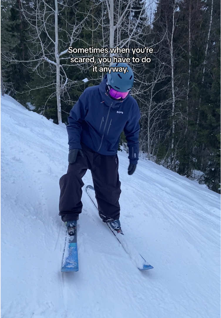 Do it scared #fyp #skiing #skitok 