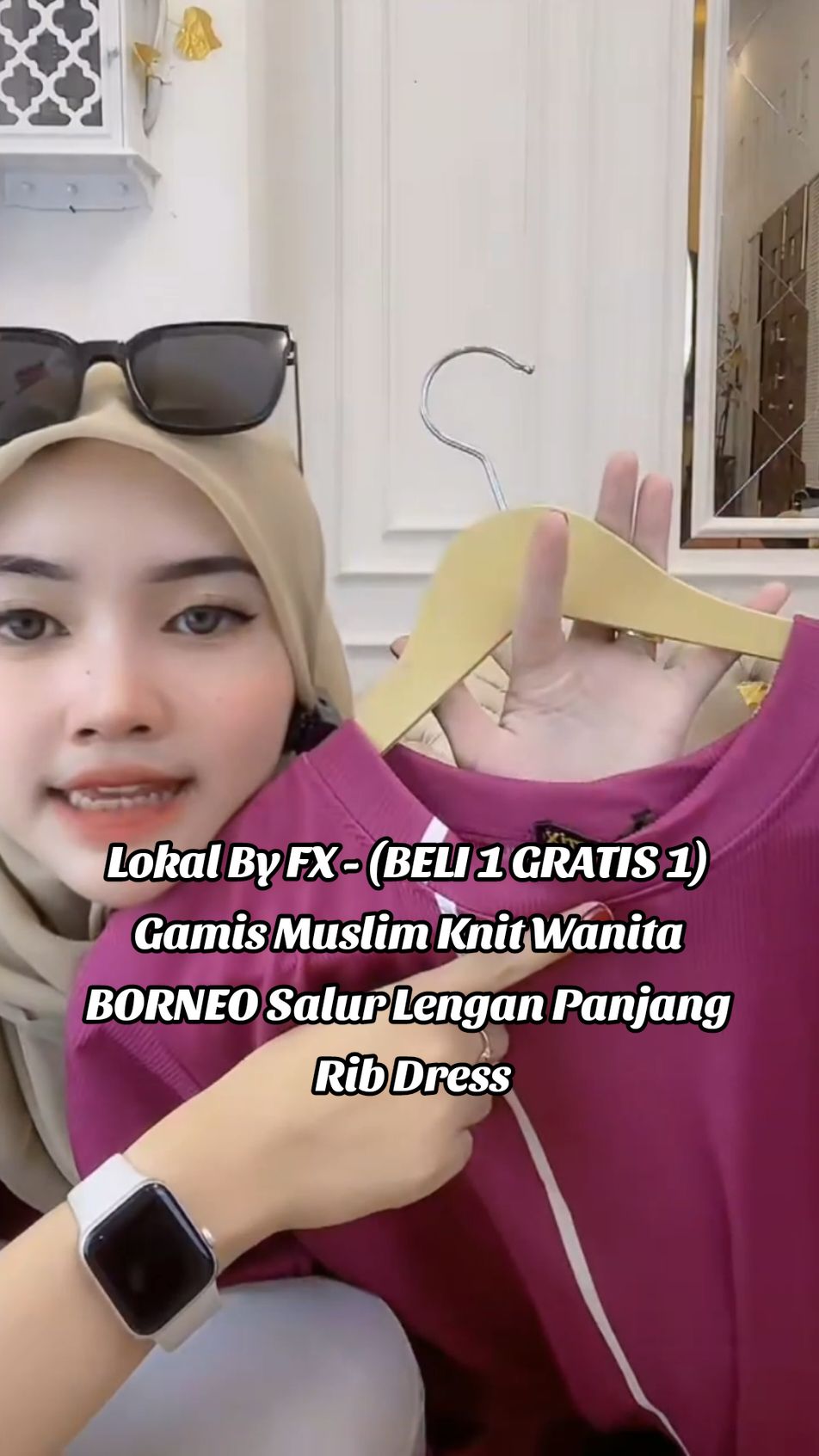 (BELI 1 GRATIS 1) Gamis Muslim Knit Wanita#fyp #belilokal #gamis #gamismurah #tiktoktokopedia 