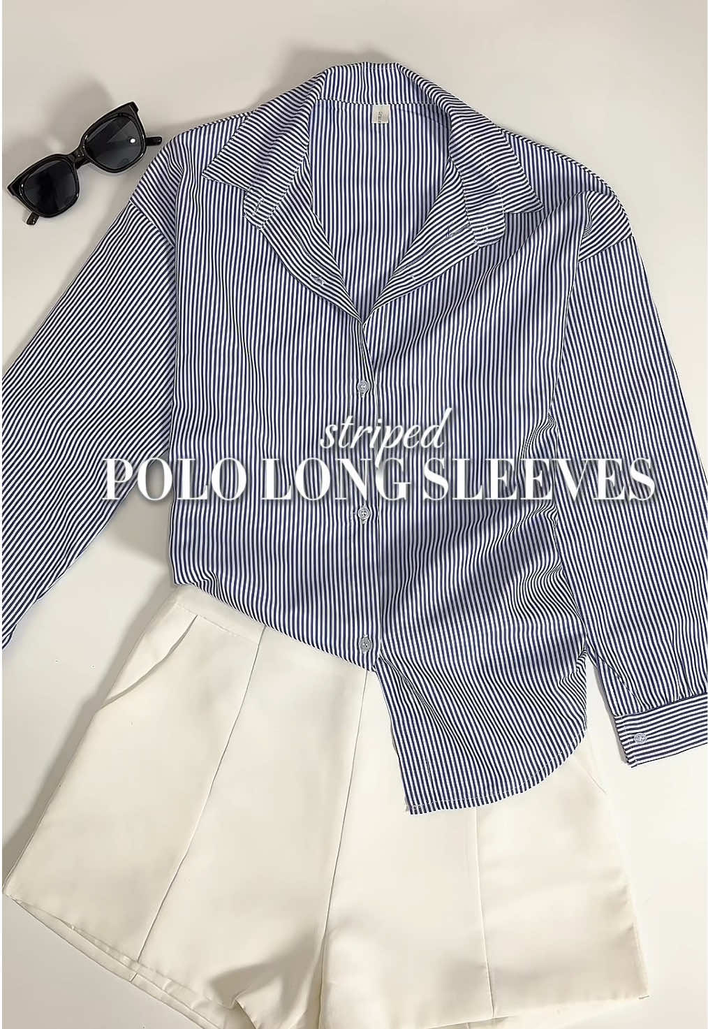 blue striped long sleeves> #longsleeves #poloforwomen #casualoutfits #TikTokFashion #OOTD #classyoutfit 