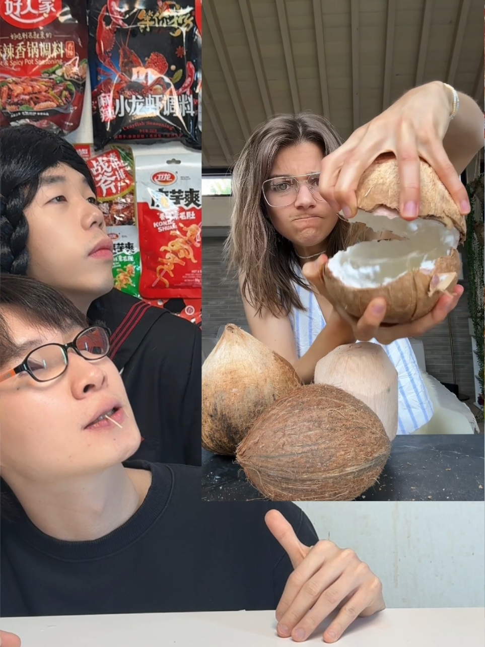 How to eat coconut #tiktokfood #mukbang #asmr #food #viral #fyp #cooking