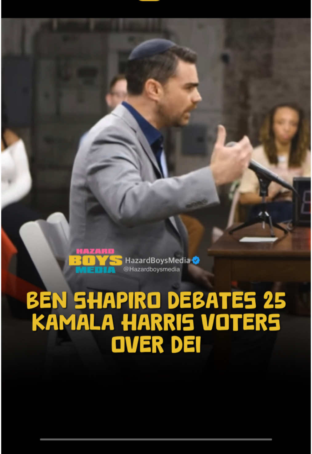 Ben Shapiro debates 25 Kamala Harris voters over DEI #dei #kamalaharris #benshapiro #diversity #fyp #hazardboys