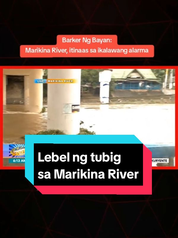 Itinaas na sa ikalawang alarma ang Marikina River matapos umakyat sa 16.8 meters ang lebel ng tubig pasado 11 p.m. nitong Huwebes, Oct. 24. Alamin ang sitwasyon sa lugar kasama ang barker ng bayan na si Hannibal Talete. #GudMorningKapatid #News5 #NewsPH #SocialNewsPH #GuMKBarkerNgBayan 