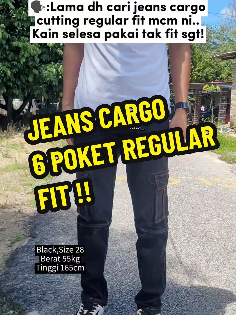 Jeans cargo 6 poket..Cutting regular fit loose sikit kalau nk banding dgn slim ft..Kain all bergetah..Tebal dan lasak..Memang sesuai pakai buat kerja,bergaya..4 warna..Size 28-40.. #jeanscargo #seluarjeanscargo  #jeanscargoopocket  #cargoopocketpants #seluarcargo #jeanskargo  #jeanskargo6pocket 