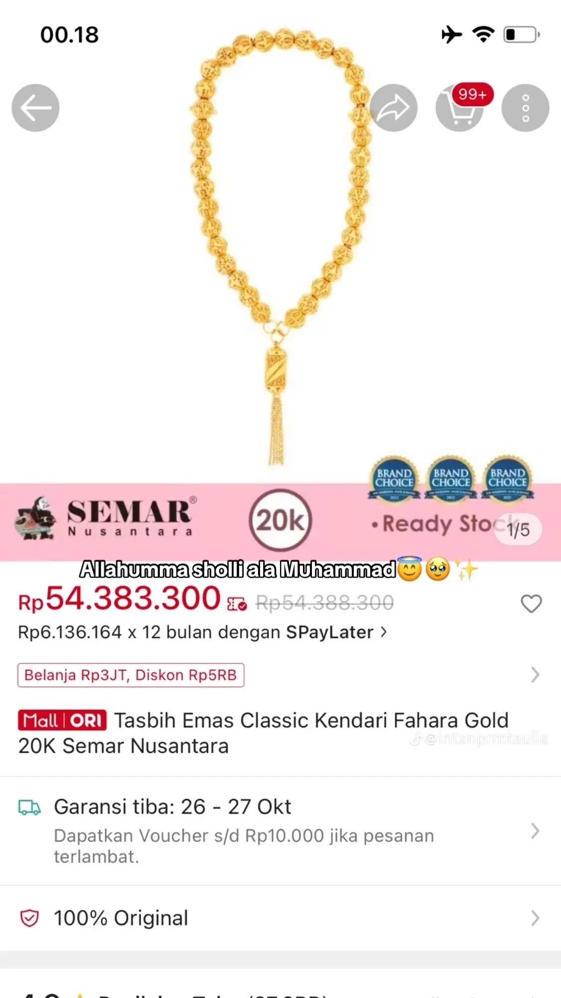 yang minta gambarnya ini yaaaw #tasbihemas #tasbih33butir 