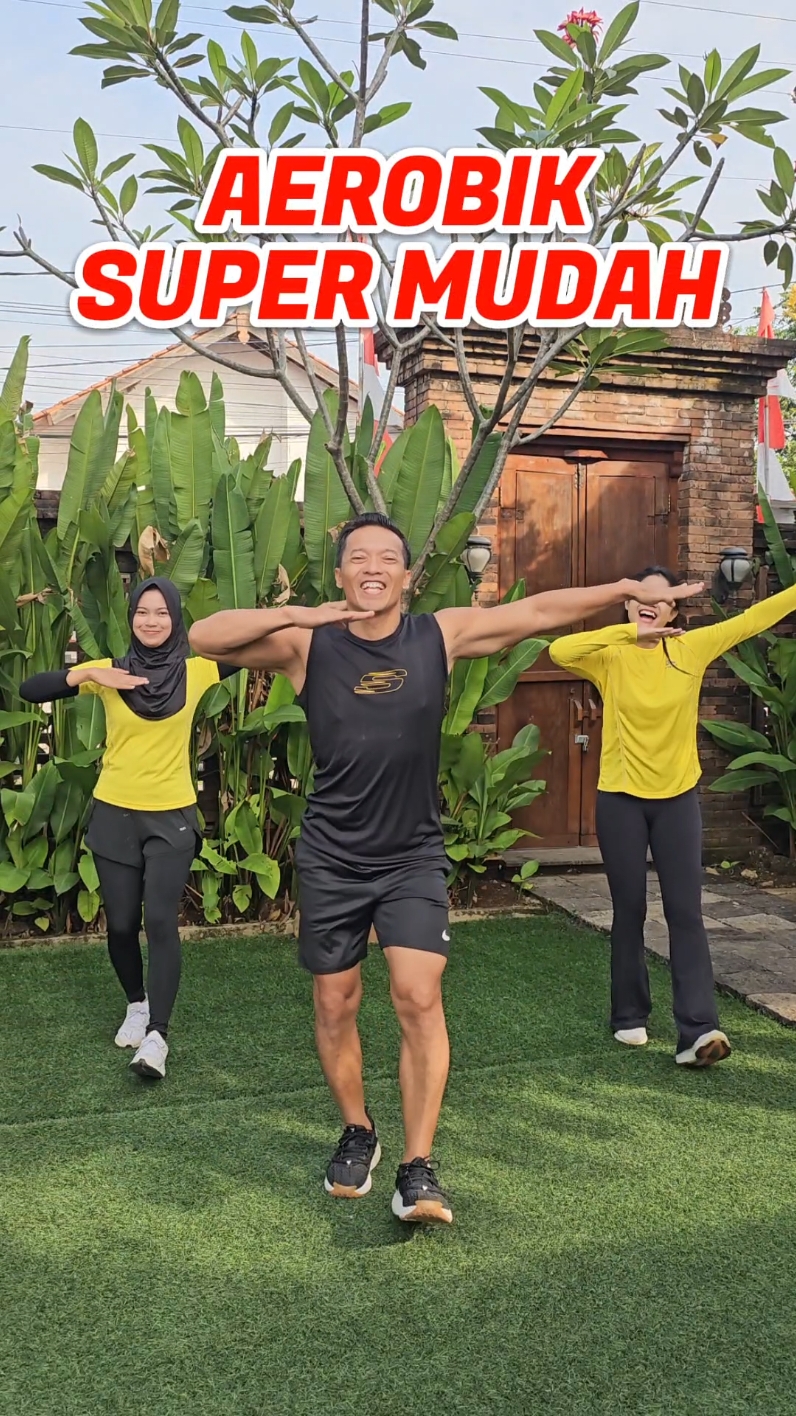 AEROBIK BAKAR LEMAK SUPER MUDAH !!  temen temen bisa ulangi 5x10 kali pengulangan  #bodyfitbybagus #bakarlemak #workout #bakarkalori 