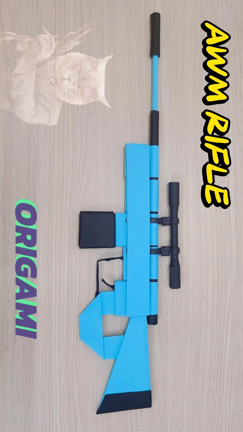 HOW TO MAKE A PAPER AWM RIFLE #foryou #origamitutorial #craft #crafttutorial #fyp #origami #gun 