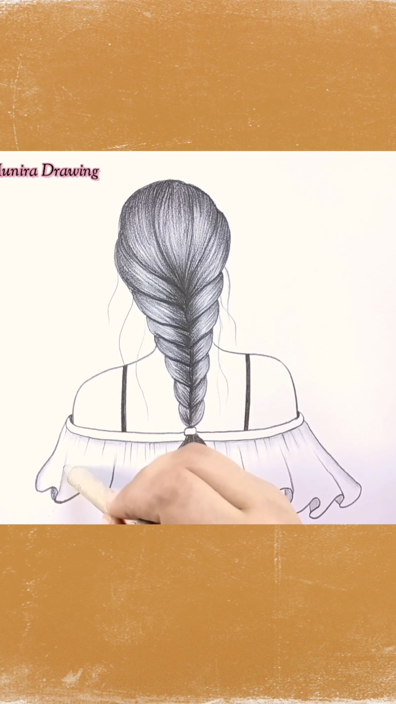 How to Draw A Girl With Braid Hair  #foruyou #foruoupage #art #viral #trending #girldrawing #PencilSketch #dubai🇦🇪 #dxb #uk 