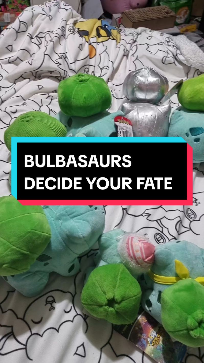 The Bulba conference is in session...💚 what will be your fate?💤 #pokemonplush #pokemontiktok #pokemoncommunity #bulbasaur #pokemongirl 