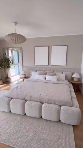 The Talia Bed by Ruqa.co.uk combines modern design with luxurious comfort, making it a stunning centerpiece for any bedroom. Its unique block-style upholstered base offers both durability and a plush, textured finish for a sophisticated look. With soft, neutral tones and clean lines, the Talia Bed seamlessly complements minimalist or contemporary interiors. Crafted for those who value both style and relaxation, this bed provides a serene and inviting space to unwind. Perfect for layering with cozy linens and statement throws, it’s the ideal choice for creating a calm, elegant bedroom retreat. #ruqa #HomeGoals #InteriorDesign 
