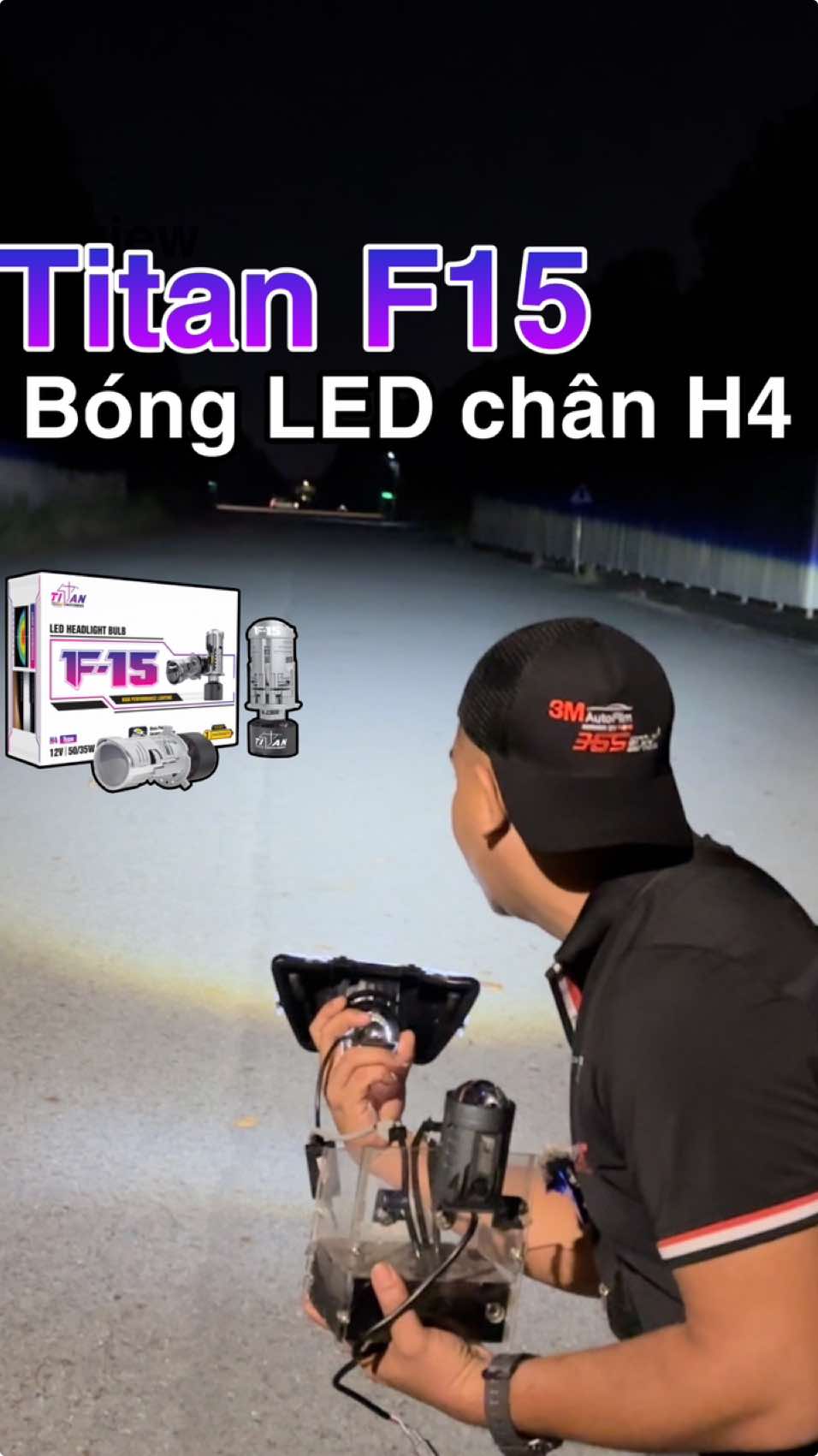 Trả lời @-_-Ku ken😀 đây đem ra Bình Dương test #Titan #F15 chân H4 thay thế bóng Halogen cho ae coi nghen !!! Cos 35w pha 50w ae tự đánh giá chứ tui cũng hem biết sao nữa kkk ! #thầnđènq12 #lmc_1997 #den_xe_sieu_sang #fypシ #theanh28 #dcgr 