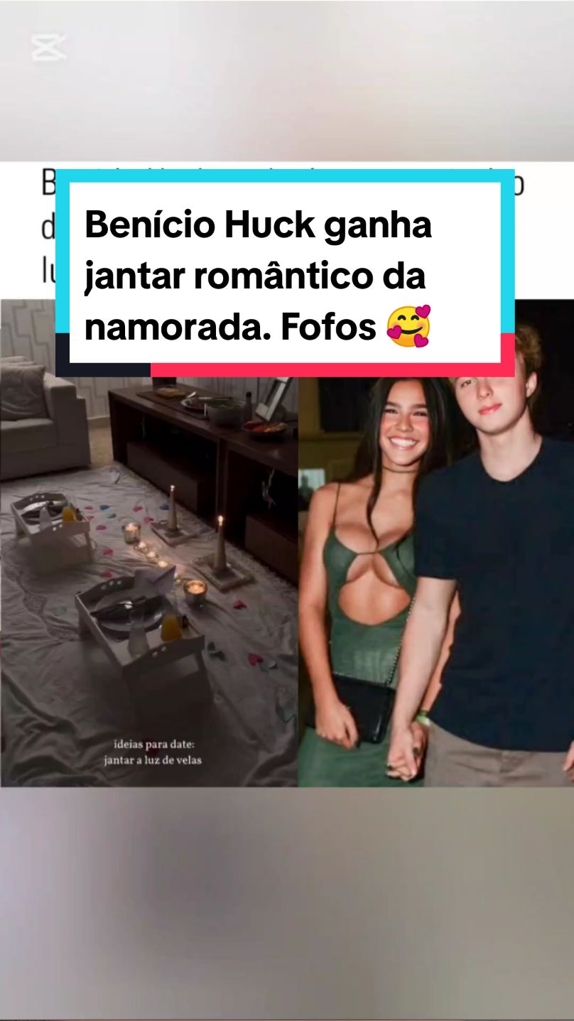 O Filho do meio de Luciano Huck e Angélica, Benício, ganhou um jantar super romântico da namorada Duda Guerra. Que fofinhos, não é mesmo?! #fyp #foryoupage #foryou #famosos #fofoca #noticias #lucianohuck #angelica 