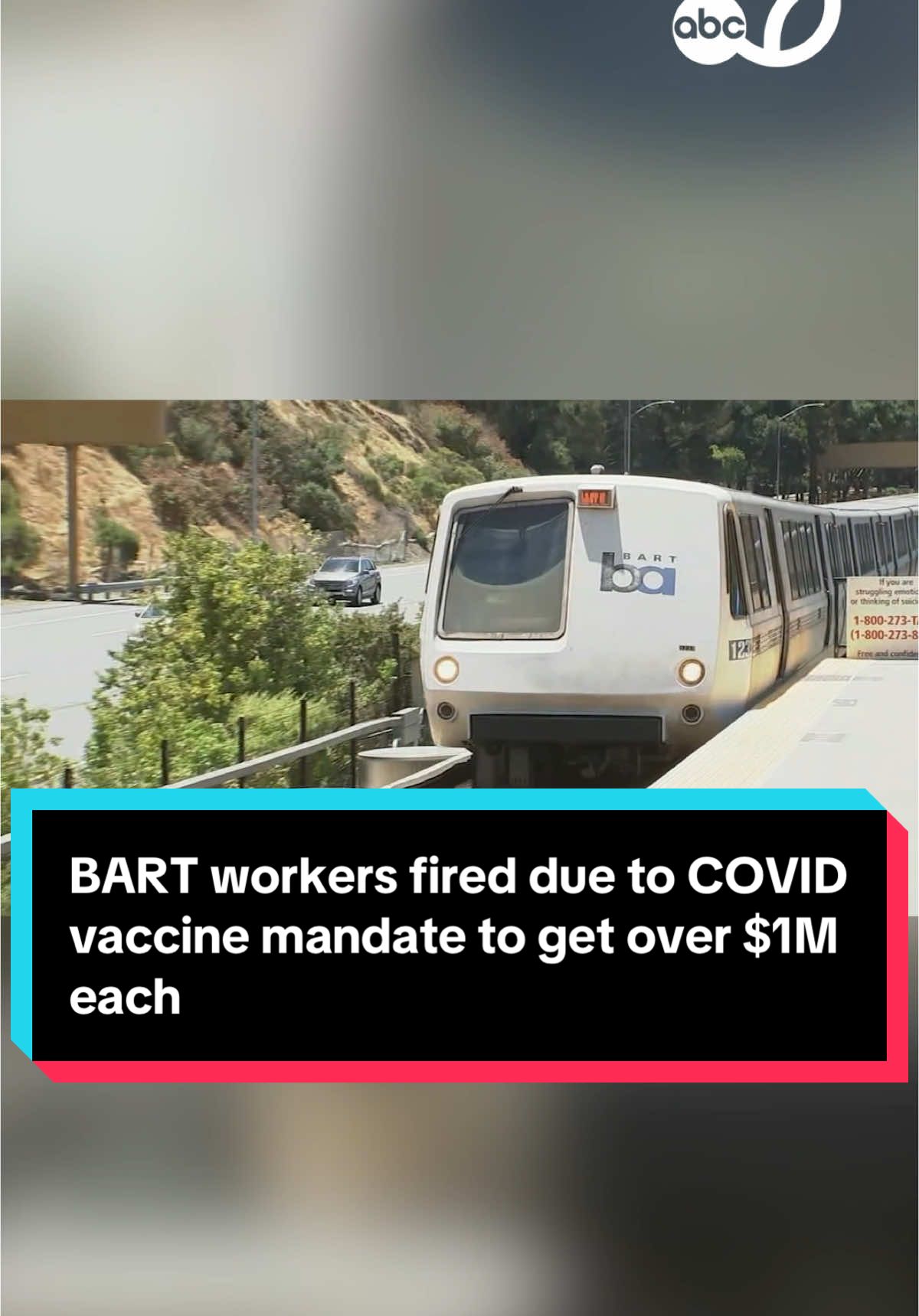 A federal jury has sided with six fired BART workers who sued the agency claiming religious exemptions to the COVID-19 vaccine mandate were not accommodated, and each will receive more than $1 million. #covid #covid19 #COVIDVaccine #coronavirus #bart #bayarea #abc7news 