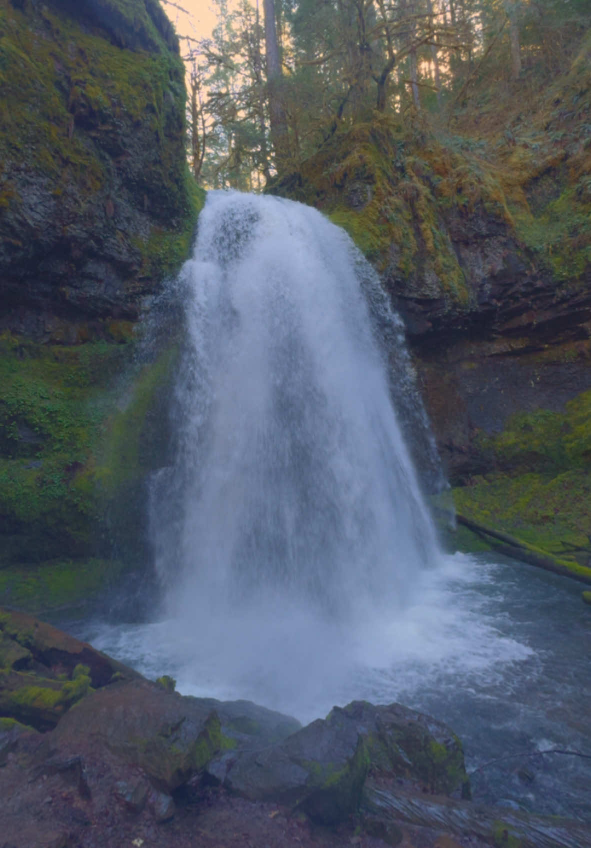 Cooling off in the refreshing mist of this magnificent waterfall—nature’s perfect escape ☺️ #nature #Outdoors #cinematic #calm #waterfall 