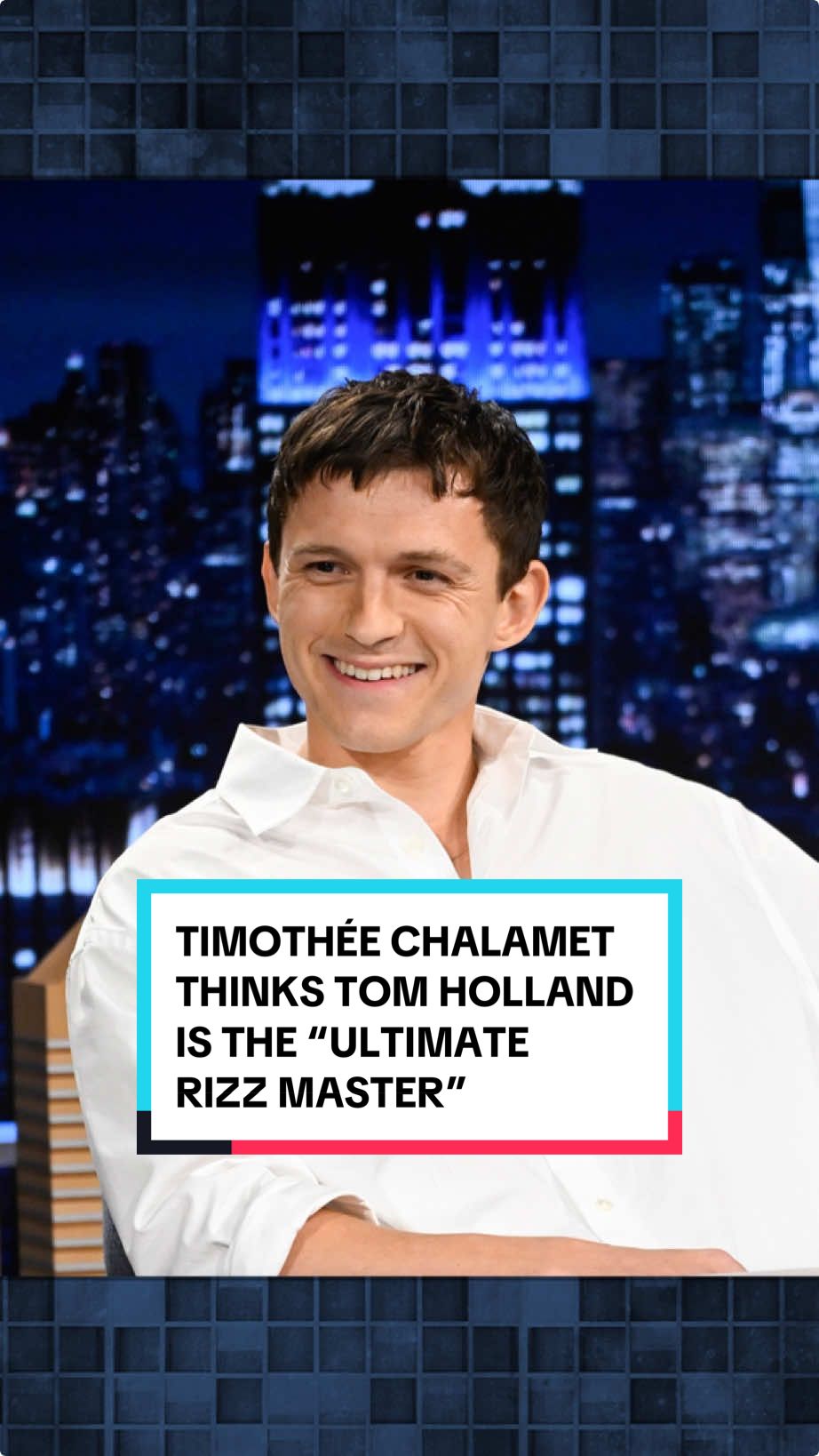 Timothée Chalamet thinks Tom Holland is the “ultimate rizz master” 🤣 #FallonTonight #TonightShow #TimotheeChalamet #TomHolland #JimmyFallon 