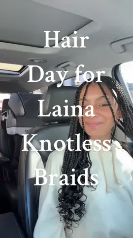 Lainas other personality coming out with braids 👸🏽💅🏽We love going to Josie-this took her 3 hours instead of 5 for me😂❤️ yall always ask-this will last up to 6-8 weeks or however long she wants them😅 #knotlessbraids  #boxbraids #braids #hairvlog #hairday #curlyhair #curls #hairtok #haircare 