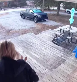 It definitely wasn't funny at the time!! My wrist snapped completely backwards as I landed on it from slipping on the icy steps...and I certainly didn't realize til watching this that I had asked my dog to go get my husband 🤣 the things our porch cameras catch!! #funnymoments #slipandfall #fypシ #falls #funnynotfunny #hurtsobad #CaughtInAction #funnyvideo 