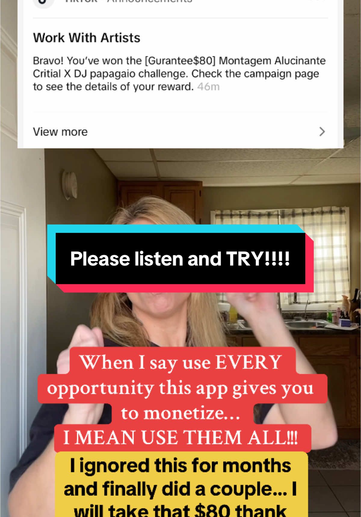 Y’all tiktok is literally giving us money but we are sleeping on this thinking “it wont work like that for me” WHY? Why wont it? Cause you wont try! TRY IT ALL! Dont give up! #monetizetiktok #tiktokispayingus #workwithartists #creatorsearchinsights 