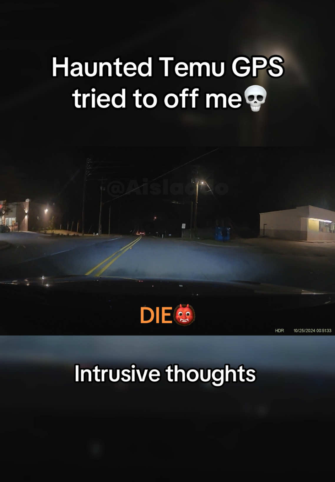 Haunted Temu GPS tried to off me💀  #aislaado #intrusivethoughts #temugps #dashcam 