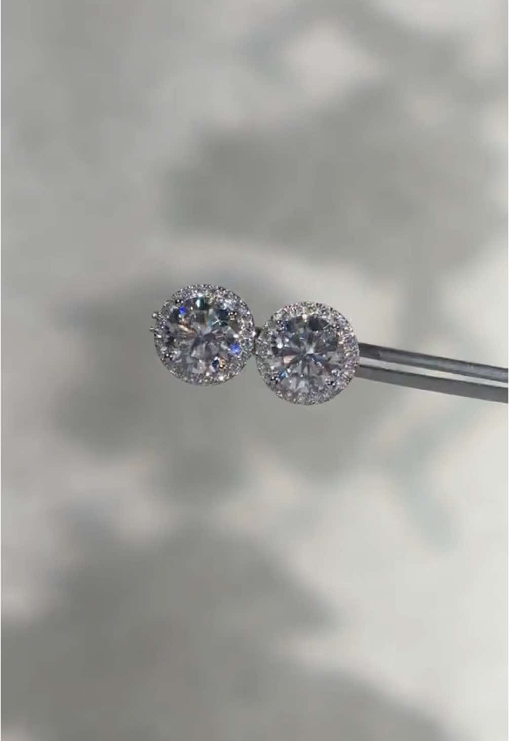 8mm moissanite halo studs. More sizes are available on our Etsy shop! Link in bio. #SimplyKND #moissanite #jewelry #finejewelry #fyp #studearrings #studs #moissanitejewelry #jewelrytok #earrings #gift #giftideas #diamondstuds